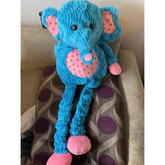 Hugfun International HUGE 37" Elephant Stretchy Arms Legs Plush Stuffed - Picture 4 of 9